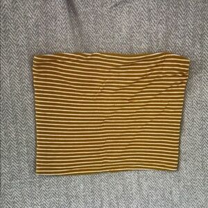 American Eagle Outfitters Mustard and White Striped Tube Skirt